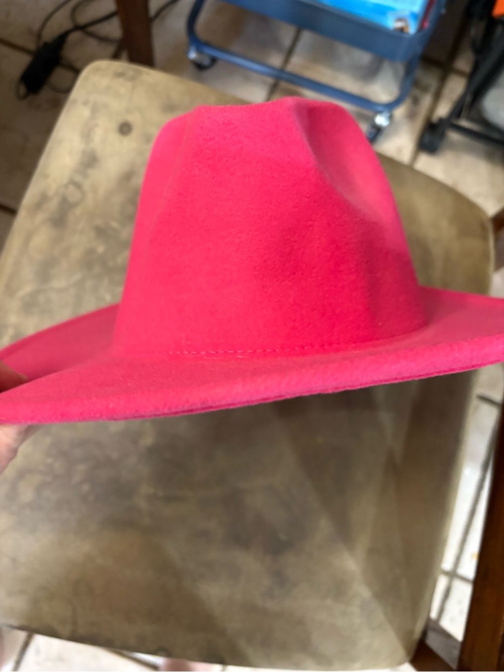 Bold Pink Wide-Brim Fedora Hat